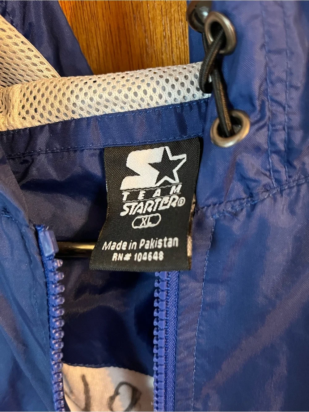 STARTER Blue Windbreaker with Yellow Stripes